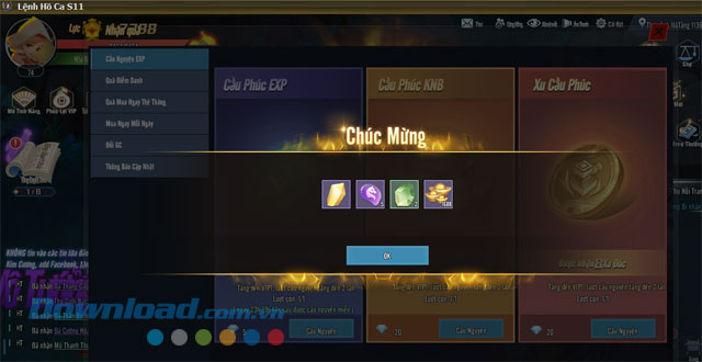 Phần thưởng nhận được 