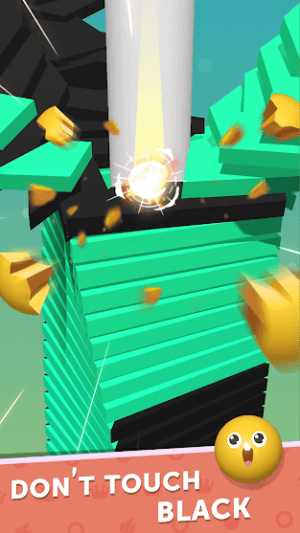 Điều khiển bóng đừng nảy vào khu vực màu đen trong Stack Smash 