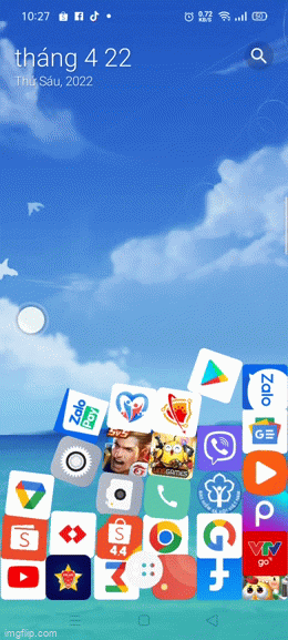 Hiệu ứng biểu tượng ứng dụng lăn như hòn bi