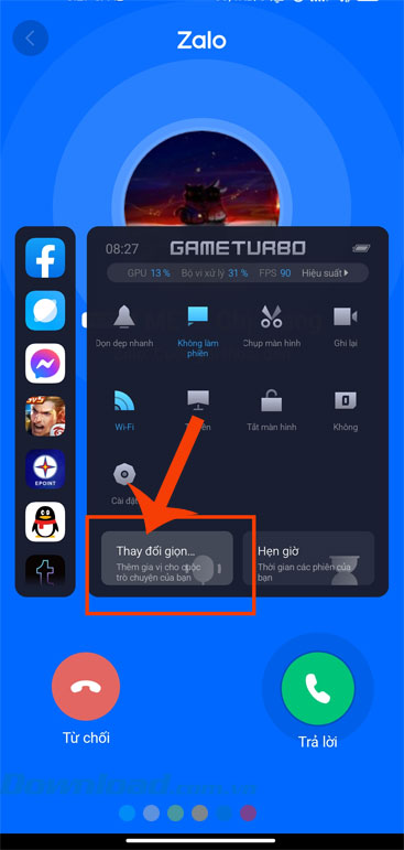 Chạm vào mục Thay đổi giọng nói