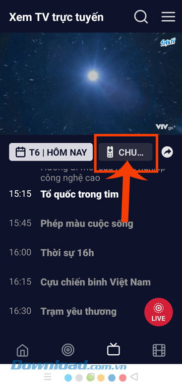 Nhấn vào nút Chuyển