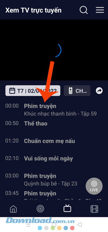 Lịch phát sóng trên VTV Go