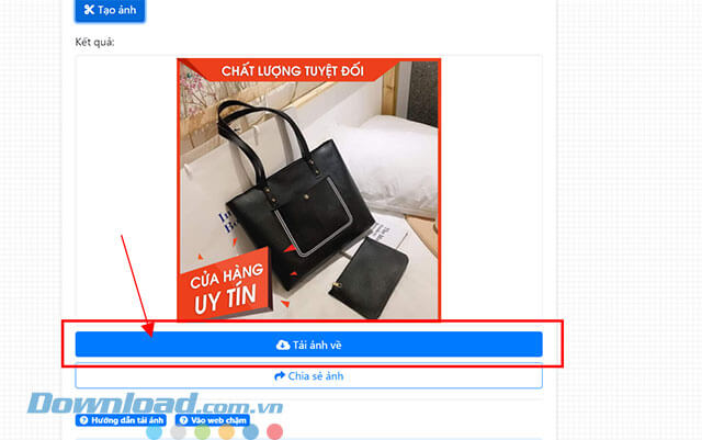 Nhấp chuột vào nút Tải ảnh về