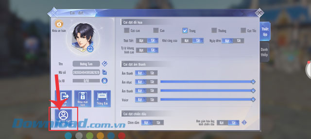 Chạm vào mục Trung tâm người dùng