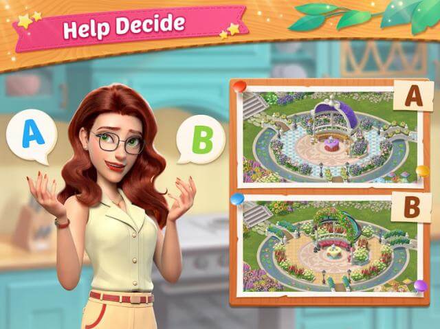 Đưa ra các quyết định cải tạo trong game Garden Affairs