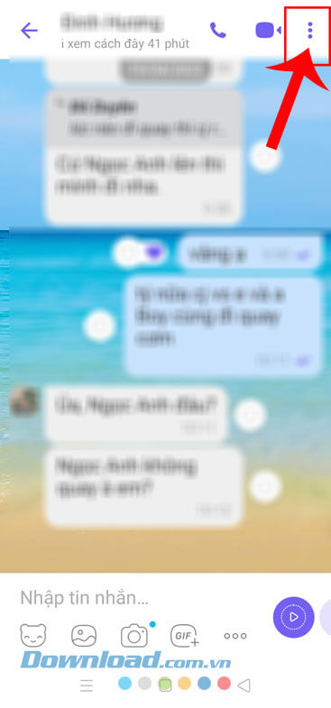 Nhấn vào biểu tượng dấu ba chấm