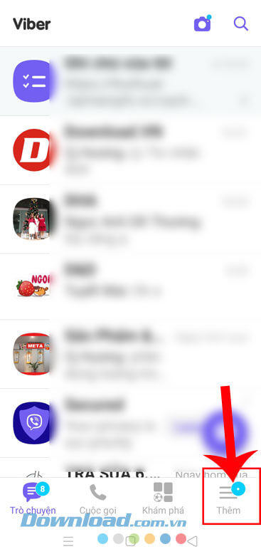 Ấn vào mục Thêm