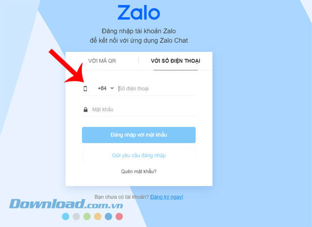 Đăng nhập tài khoản với mật khẩu mới
