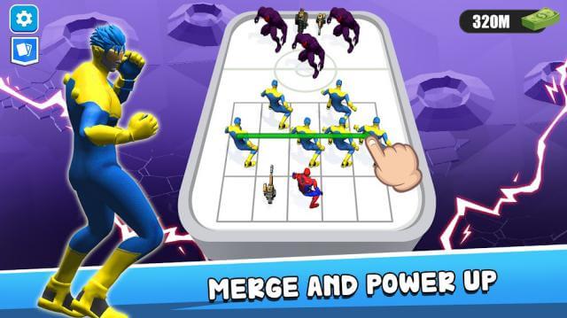 Hợp nhất và tăng cường sức mạnh các siêu anh hùng để chống lại kẻ thù trong Merge Master: Superhero Fight