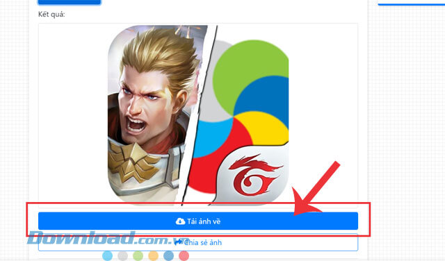 Click chuột vào nút Tải ảnh về