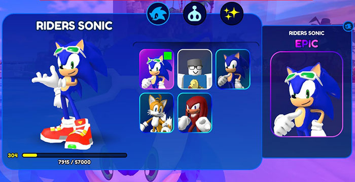 Nhập code để nhận skin Riders Sonic