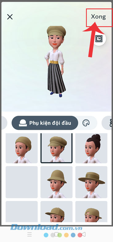 Chạm vào nút Xong