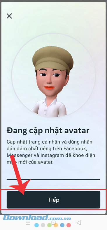 Nhấn vào nút Tiếp