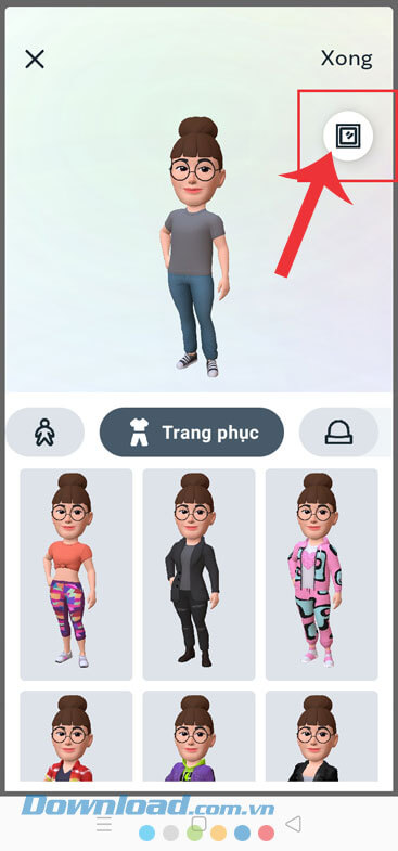 Ấn vào biểu tượng chiếc gương