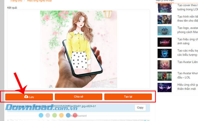 Nhấp chuột vào nút Lưu