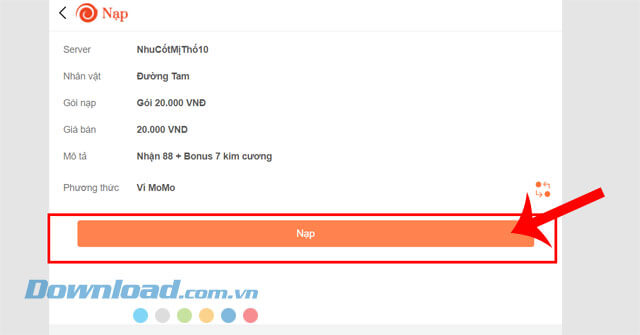 Click chuột vào nút Nạp