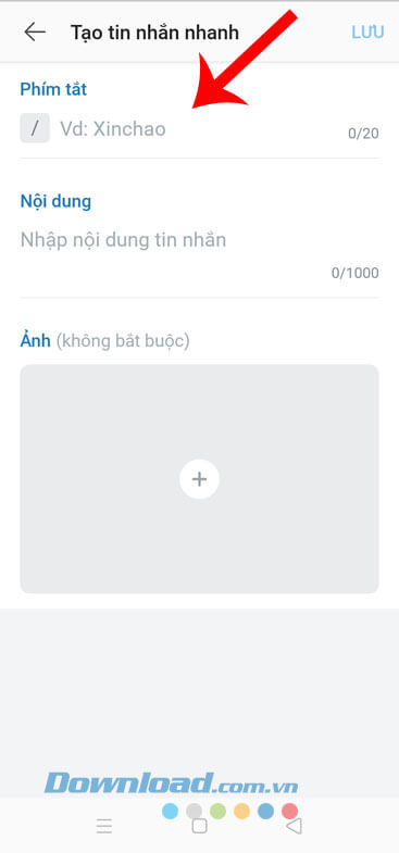 Tạo tin nhắn nhanh