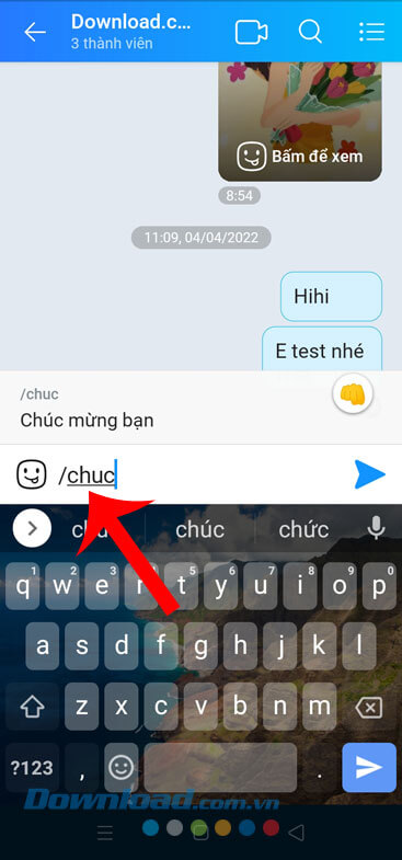 Nhập tin nhắn nhanh