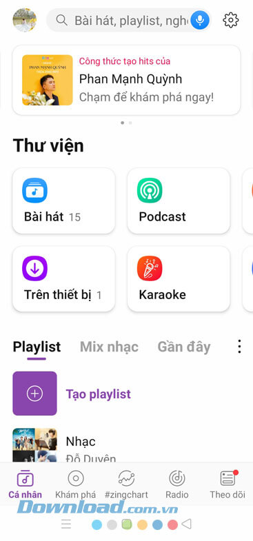 Đăng nhập Zing Mp3 bằng tài khoản Zalo