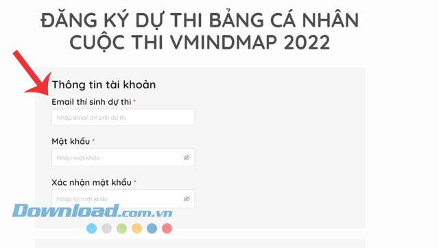 Nhập các thông tin Tài khoản