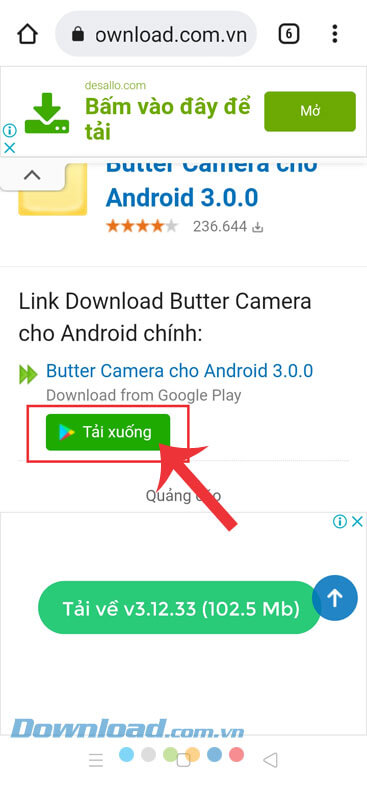 Ấn vào nút Tải xuống