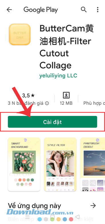 Chạm vào nút Cài đặt