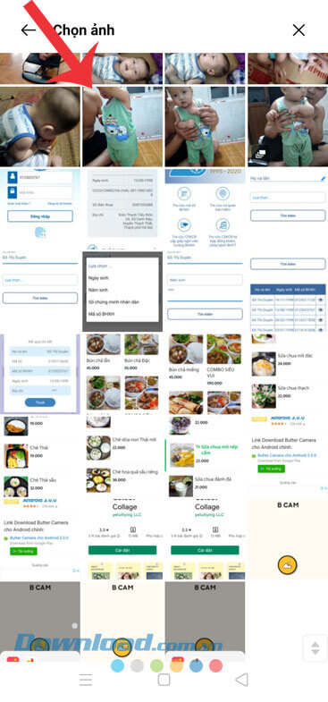 Chọn hình ảnh bất kỳ trên điện thoại