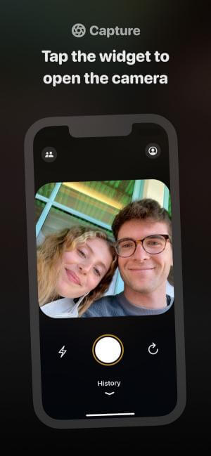 Tap vào widget để mở camera