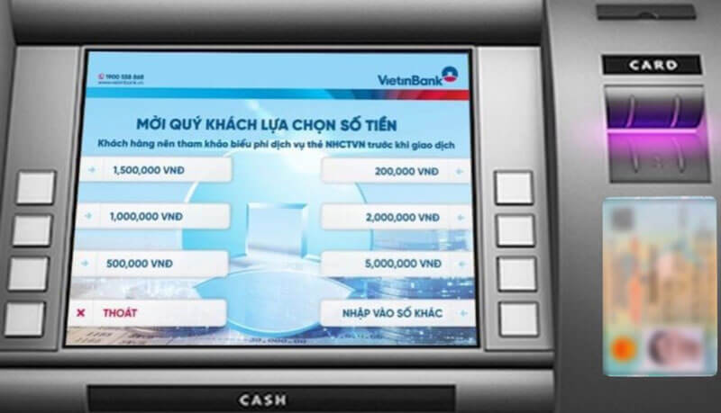 Nhập số tiền cần rút