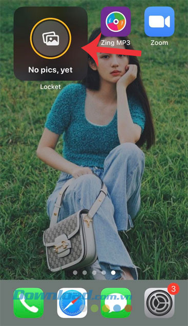 Ấn vào tiện ích Locket