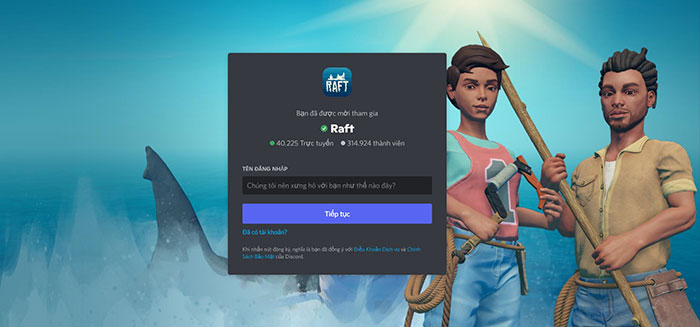 Raft có một cộng đồng người chơi đông đảo trên Discord