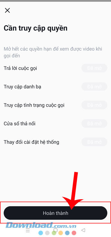 Ấn vào nút Hoàn thành