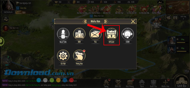 Chạm vào mã giftcode