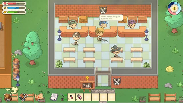 Tương tác với NPC để nhận nhiệm vụ và cùng nhau phát triển thị trấn biên giới