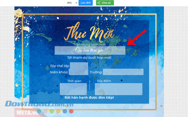 Nhập nội dung của thiệp