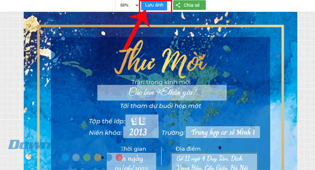 Lưu file hình ảnh thiệp