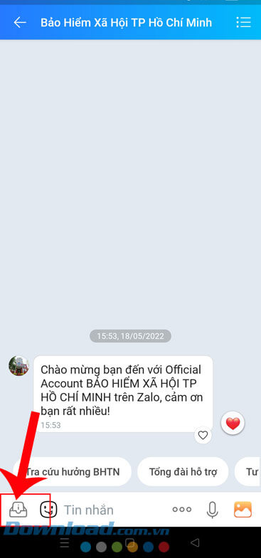 Chạm vào biểu tượng tiện ích