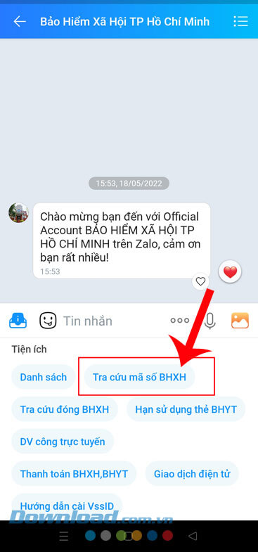 Nhấn vào nút Tra cứu mã số BHXH