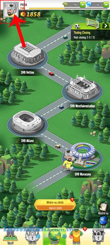 Nhấn vào ảnh đại diện