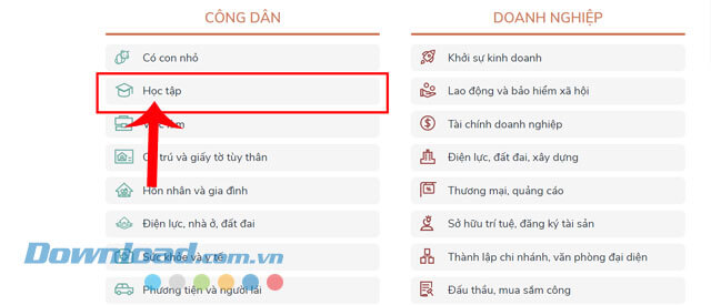Click chuột vào mục Việc làm