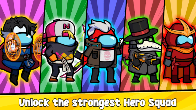 Mở khóa những đội anh hùng mạnh mẽ nhất trong game Impostors vs Zombies