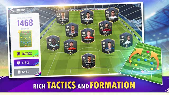 Chọn đội hình bạn ưng ý nhất để định hình chiến lược tốt nhất trên sân cỏ