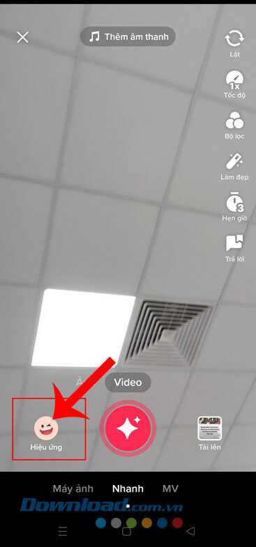 Chạm vào mục Hiệu ứng