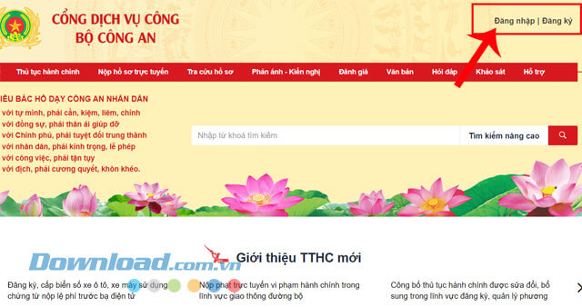 Click chuột vào nút Đăng nhập