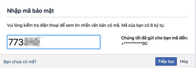 Nhập mã xác nhận