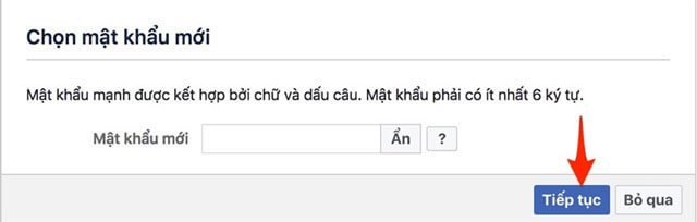 Đặt mật khẩu mới