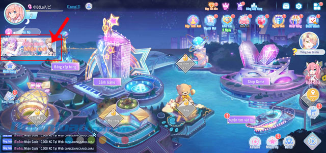 Nhấn vào mục Điểm danh đăng nhập