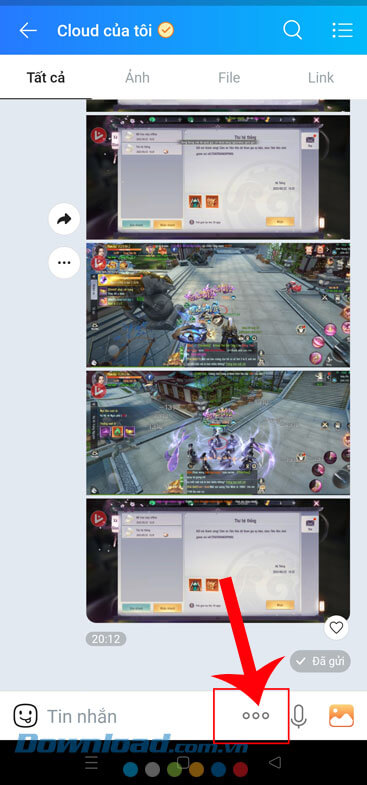 Ấn vào biểu tượng dấu ba chấm