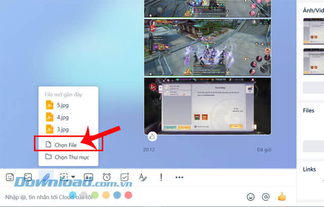 Nhấn vào mục Chọn file