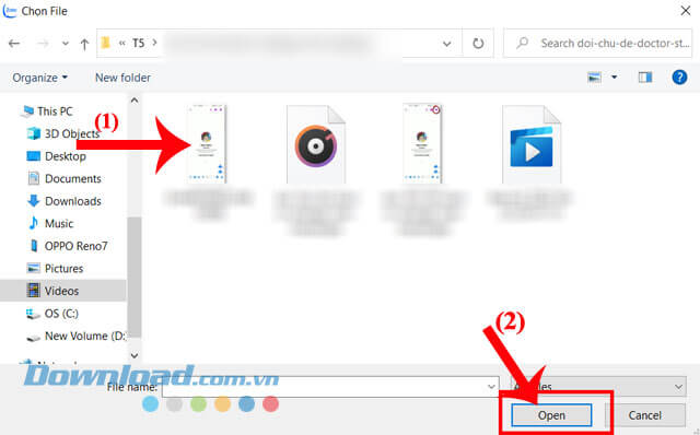 Chọn file video trên máy tính bất kỳ